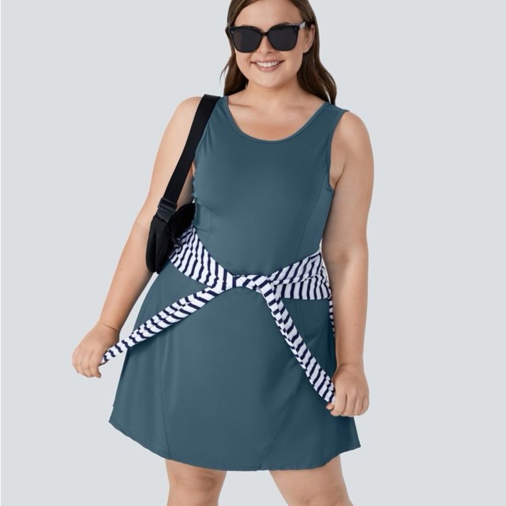 HALARA Teal Tank Mini Dress